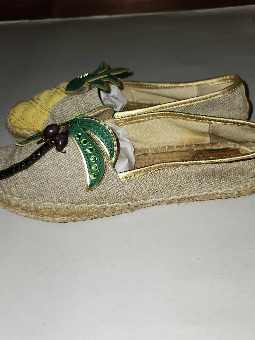 Tory Burch Espadrilles Pineapple and Palm 6.5